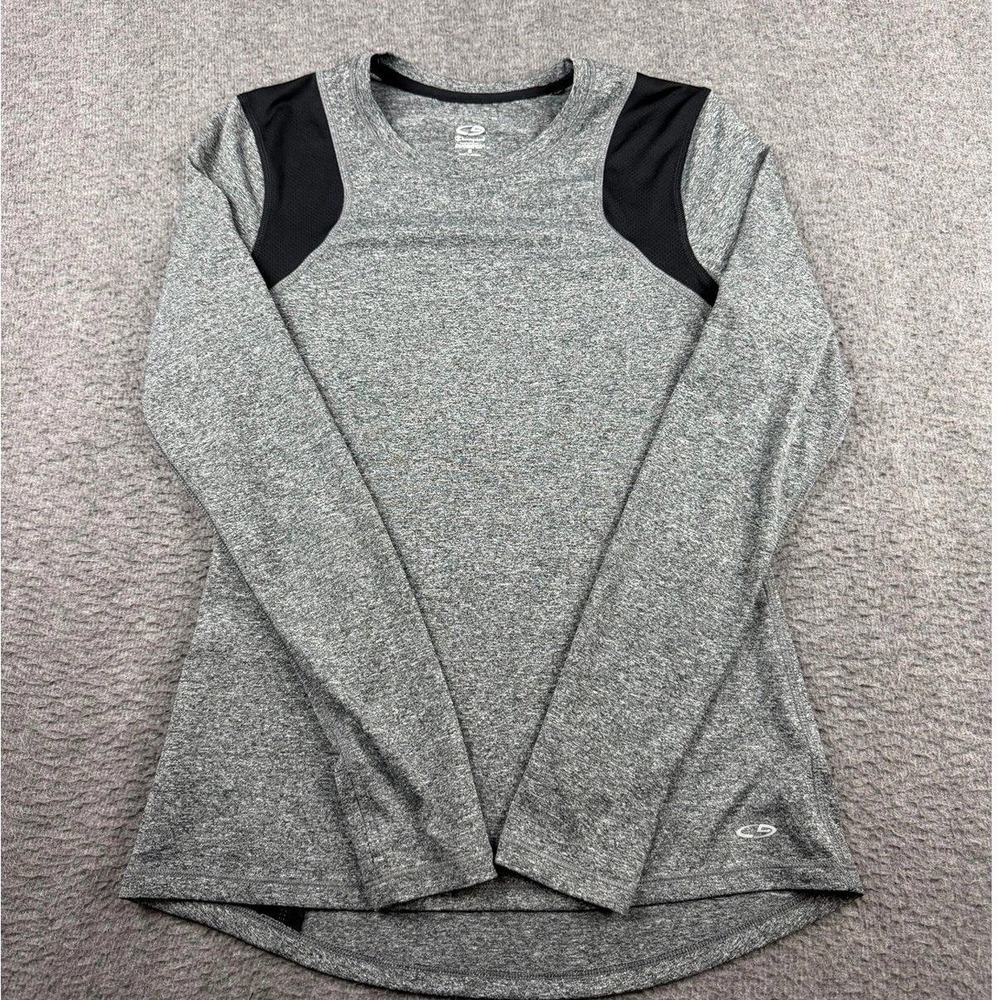 Champion‎ C9 Duo Dry Plus Women's Small Gray Black Long Sleeve Active Shirt